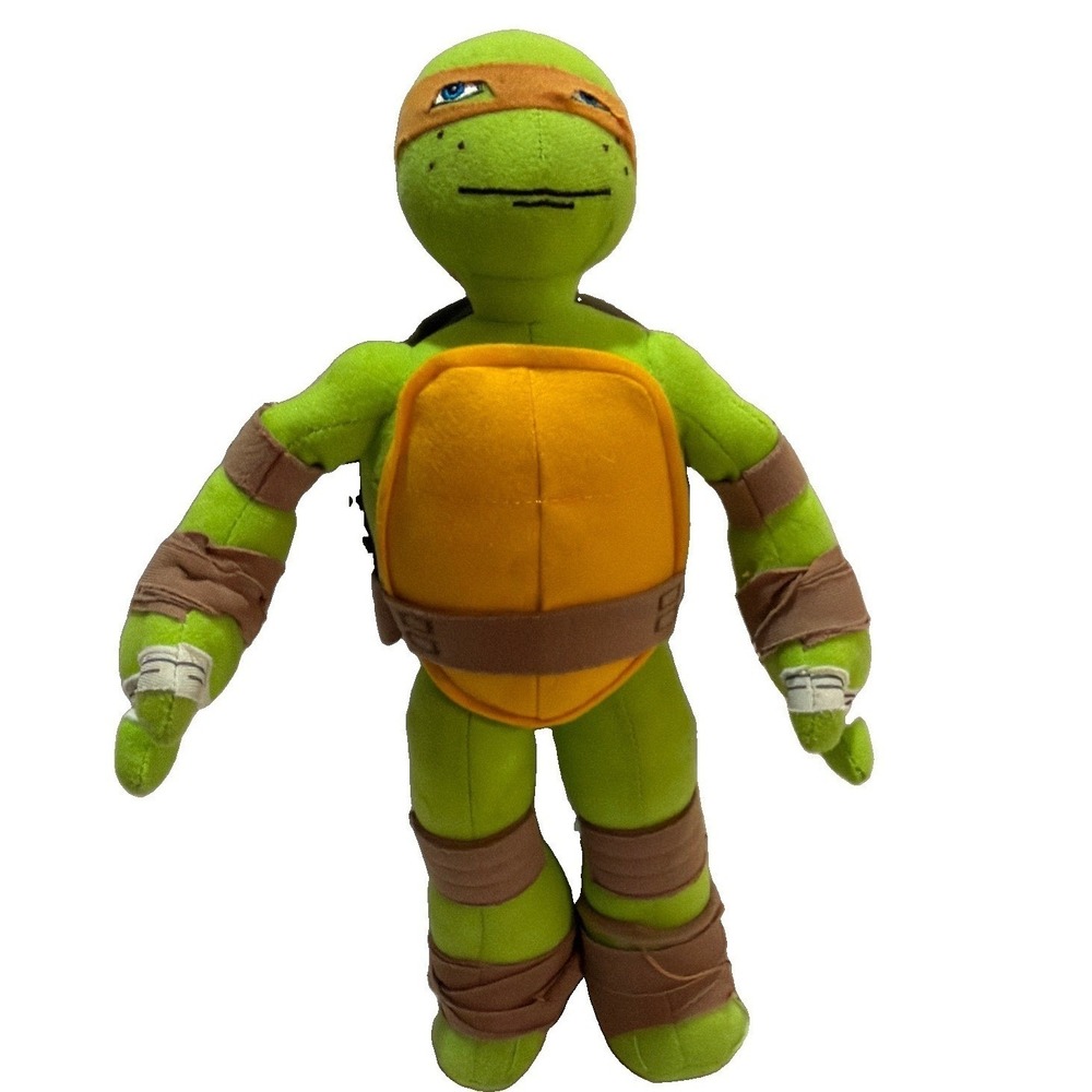 Teenage Mutant Turtle 11" Green Michelangelo Orange Mask 2013 Viacom - Picture 1 of 5